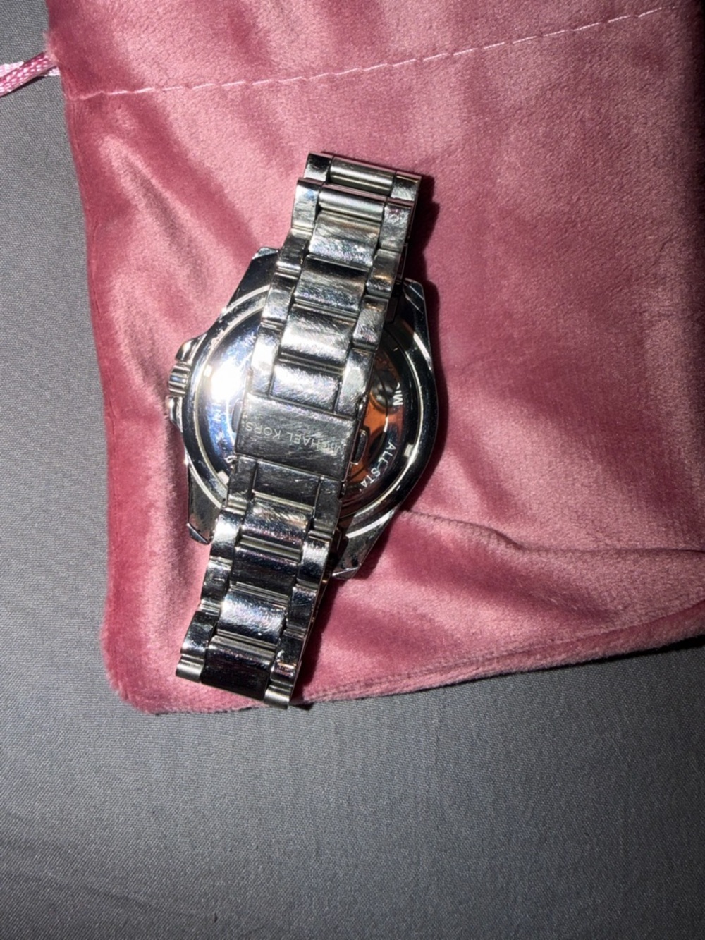 Michael Kors Silver Crystal MK Logo Watch - Picture 2 of 3